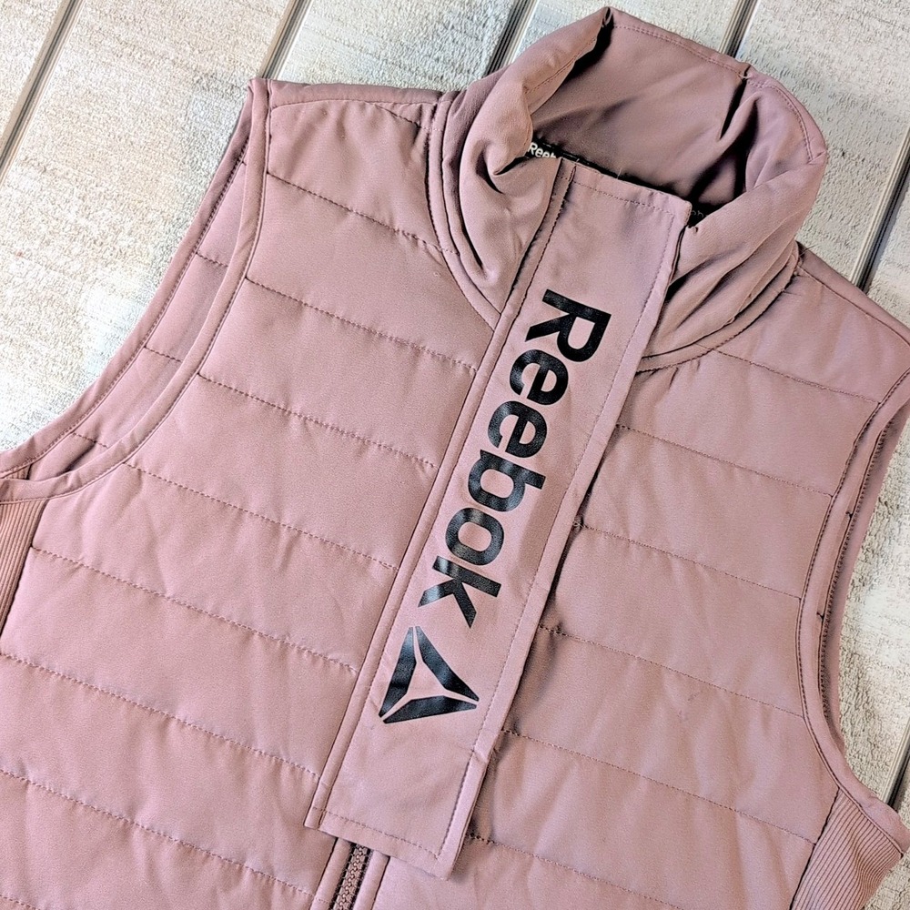 Reebok Puffer Vest Women's S Petite Brown Quilted Insulated Sleeveless - Jacket - Picture 1 of 8